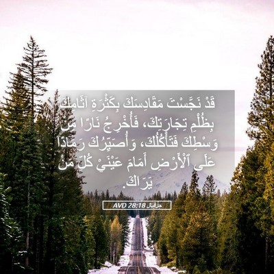 Picture 05 - حِزْقِيَال 28:18 AVD - قَدْ نَجَّسْتَ - Bible Verse Picture