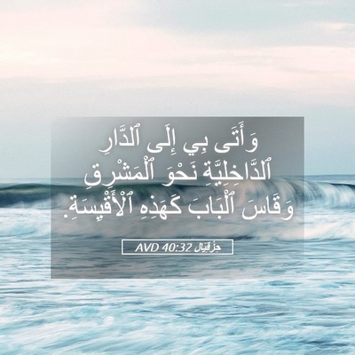 Picture 05 - حِزْقِيَال 40:32 AVD - وَأَتَى بِي إِلَى ٱلدَّارِ - Bible Verse Picture