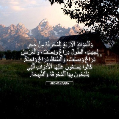 Picture 05 - حِزْقِيَال 40:42 AVD - وَٱلْمَوَائِدُ - Bible Verse Picture