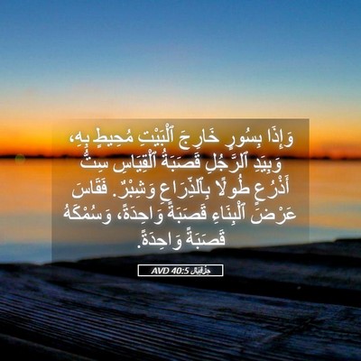 Picture 05 - حِزْقِيَال 40:5 AVD - وَإِذَا بِسُورٍ خَارِجَ - Bible Verse Picture
