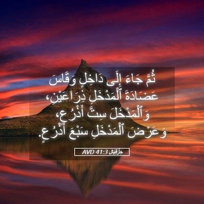 Picture 05 - حِزْقِيَال 41:3 AVD - ثُمَّ جَاءَ إِلَى دَاخِلٍ - Bible Verse Picture