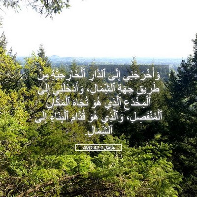 Picture 05 - حِزْقِيَال 42:1 AVD - وَأَخْرَجَنِي إِلَى - Bible Verse Picture
