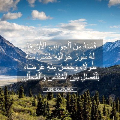 Picture 05 - حِزْقِيَال 42:20 AVD - قَاسَهُ مِنَ ٱلْجَوَانِبِ - Bible Verse Picture