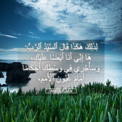 Picture 05 - حِزْقِيَال 5:8 AVD - لِذَلِكَ هَكَذَا قَالَ - Bible Verse Picture