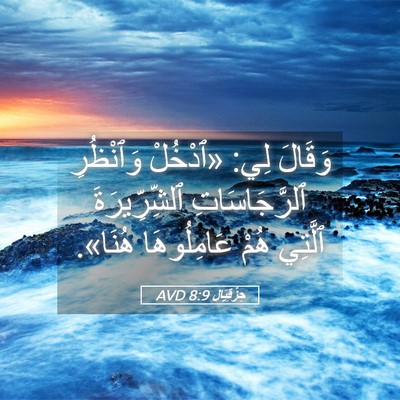 Picture 05 - حِزْقِيَال 8:9 AVD - وَقَالَ لِي: «ٱدْخُلْ - Bible Verse Picture