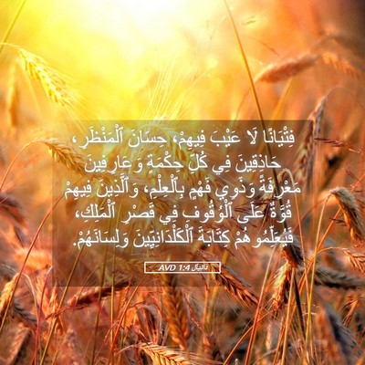 Picture 05 - دَانِيآل 1:4 AVD - فِتْيَانًا لَا عَيْبَ - Bible Verse Picture