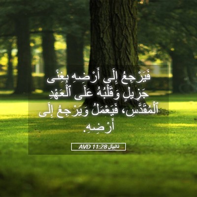 Picture 05 - دَانِيآل 11:28 AVD - فَيَرْجِعُ إِلَى أَرْضِهِ - Bible Verse Picture