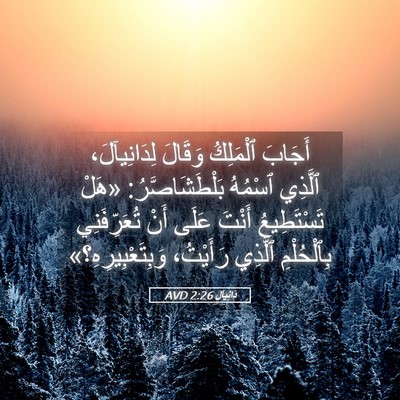 Picture 05 - دَانِيآل 2:26 AVD - أَجَابَ ٱلْمَلِكُ وَقَالَ - Bible Verse Picture