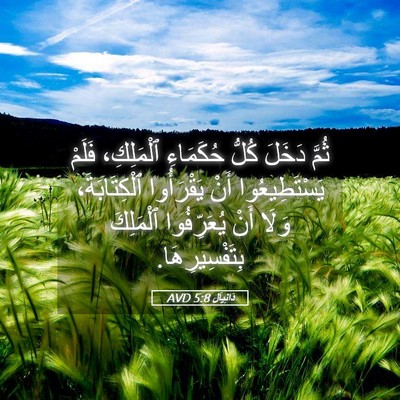 Picture 05 - دَانِيآل 5:8 AVD - ثُمَّ دَخَلَ كُلُّ - Bible Verse Picture