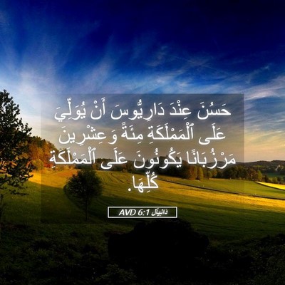 Picture 05 - دَانِيآل 6:1 AVD - حَسُنَ عِنْدَ دَارِيُّوسَ - Bible Verse Picture