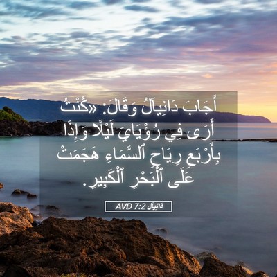 Picture 05 - دَانِيآل 7:2 AVD - أَجَابَ دَانِيآلُ وَقَالَ: - Bible Verse Picture