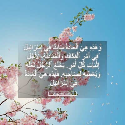 Picture 05 - رَاعُوث 4:7 AVD - وَهَذِهِ هِيَ ٱلْعَادَةُ - Bible Verse Picture