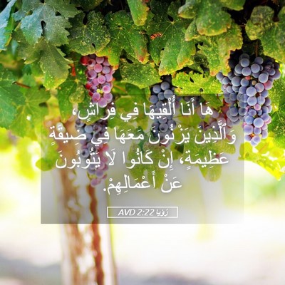 Picture 05 - رُؤيا 2:22 AVD - هَا أَنَا أُلْقِيهَا فِي - Bible Verse Picture