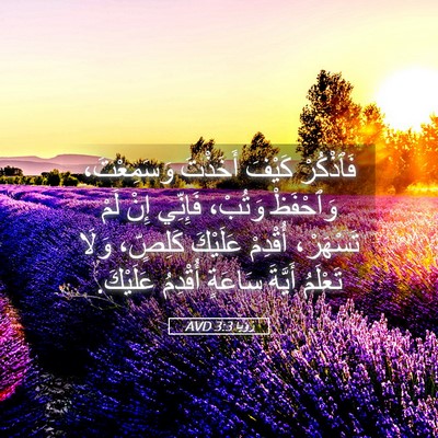 Picture 05 - رُؤيا 3:3 AVD - فَٱذْكُرْ كَيْفَ أَخَذْتَ - Bible Verse Picture