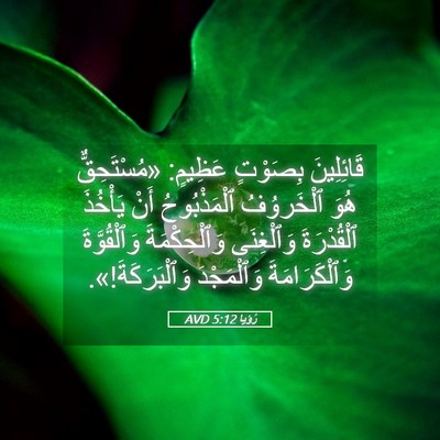 Picture 05 - رُؤيا 5:12 AVD - قَائِلِينَ بِصَوْتٍ - Bible Verse Picture