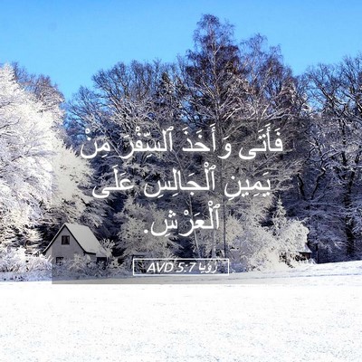 Picture 05 - رُؤيا 5:7 AVD - فَأَتَى وَأَخَذَ - Bible Verse Picture