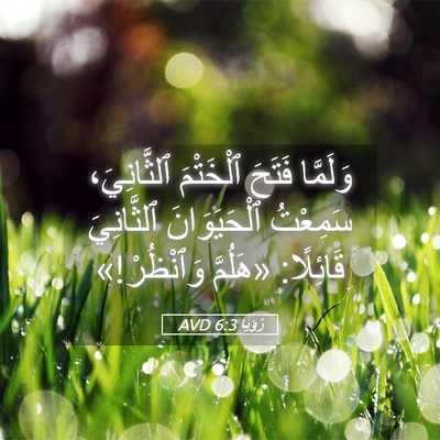 Picture 05 - رُؤيا 6:3 AVD - وَلَمَّا فَتَحَ ٱلْخَتْمَ - Bible Verse Picture