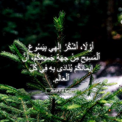 Picture 05 - رُومِيَةَ 1:8 AVD - أَوَّلًا، أَشْكُرُ - Bible Verse Picture