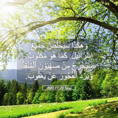 Picture 05 - رُومِيَةَ 11:26 AVD - وَهَكَذَا سَيَخْلُصُ - Bible Verse Picture