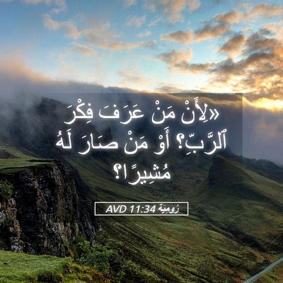 Picture 05 - رُومِيَةَ 11:34 AVD - «لِأَنْ مَنْ عَرَفَ فِكْرَ - Bible Verse Picture