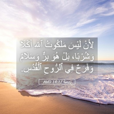 Picture 05 - رُومِيَةَ 14:17 AVD - لِأَنْ لَيْسَ مَلَكُوتُ - Bible Verse Picture