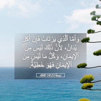 Picture 05 - رُومِيَةَ 14:23 AVD - وَأَمَّا ٱلَّذِي - Bible Verse Picture