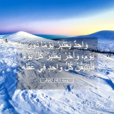 Picture 05 - رُومِيَةَ 14:5 AVD - وَاحِدٌ يَعْتَبِرُ - Bible Verse Picture