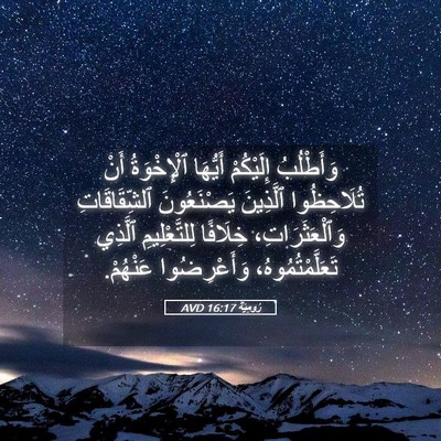 Picture 05 - رُومِيَةَ 16:17 AVD - وَأَطْلُبُ إِلَيْكُمْ - Bible Verse Picture