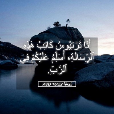 Picture 05 - رُومِيَةَ 16:22 AVD - أَنَا تَرْتِيُوسُ كَاتِبُ - Bible Verse Picture