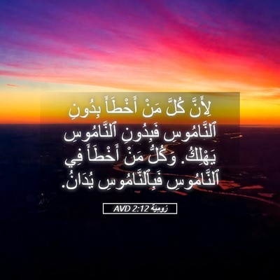 Picture 05 - رُومِيَةَ 2:12 AVD - لِأَنَّ كُلَّ مَنْ - Bible Verse Picture