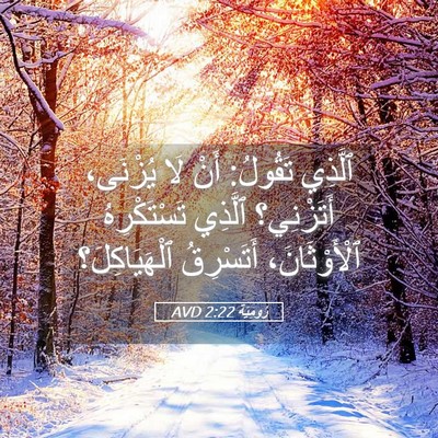 Picture 05 - رُومِيَةَ 2:22 AVD - ٱلَّذِي تَقُولُ: أَنْ لَا - Bible Verse Picture
