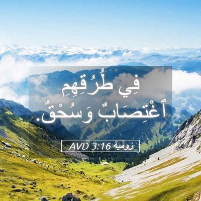 Picture 05 - رُومِيَةَ 3:16 AVD - فِي طُرُقِهِمِ ٱغْتِصَابٌ - Bible Verse Picture
