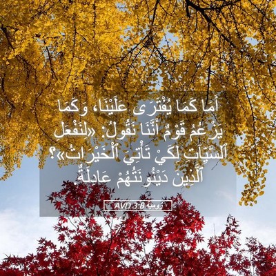 Picture 05 - رُومِيَةَ 3:8 AVD - أَمَا كَمَا يُفْتَرَى - Bible Verse Picture