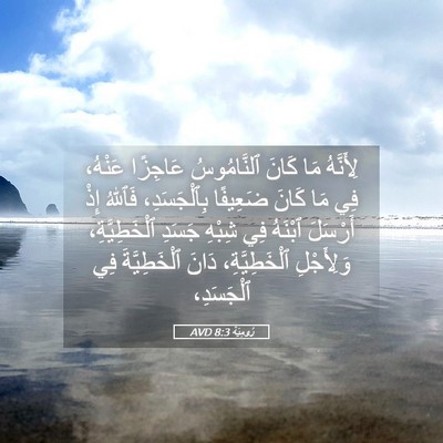 Picture 05 - رُومِيَةَ 8:3 AVD - لِأَنَّهُ مَا كَانَ - Bible Verse Picture