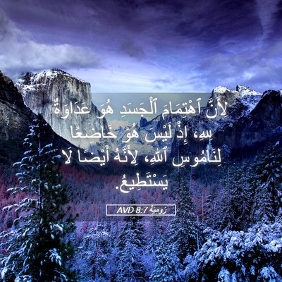 Picture 05 - رُومِيَةَ 8:7 AVD - لِأَنَّ ٱهْتِمَامَ - Bible Verse Picture