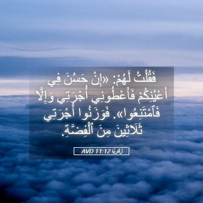 Picture 05 - زَكَريَّا 11:12 AVD - فَقُلْتُ لَهُمْ: «إِنْ - Bible Verse Picture