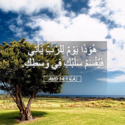 Picture 05 - زَكَريَّا 14:1 AVD - هُوَذَا يَوْمٌ لِلرَّبِّ - Bible Verse Picture