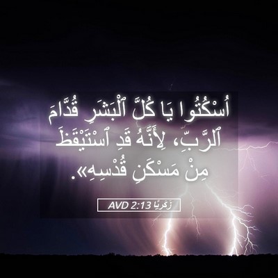 Picture 05 - زَكَريَّا 2:13 AVD - اُسْكُتُوا يَا كُلَّ - Bible Verse Picture