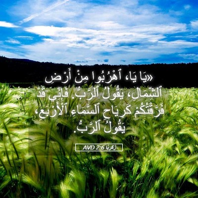 Picture 05 - زَكَريَّا 2:6 AVD - «يَا يَا، ٱهْرُبُوا مِنْ - Bible Verse Picture