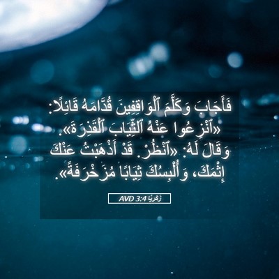 Picture 05 - زَكَريَّا 3:4 AVD - فَأَجَابَ وَكَلَّمَ - Bible Verse Picture