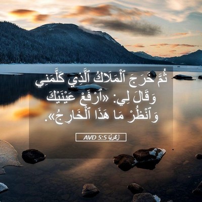 Picture 05 - زَكَريَّا 5:5 AVD - ثُمَّ خَرَجَ ٱلْمَلَاكُ - Bible Verse Picture
