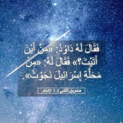 Picture 05 - صَمُوئِيلَ ٱلثَّانِي 1:3 AVD - فَقَالَ لَهُ دَاوُدُ: - Bible Verse Picture