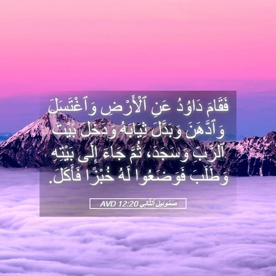 Picture 05 - صَمُوئِيلَ ٱلثَّانِي 12:20 AVD - فَقَامَ دَاوُدُ عَنِ - Bible Verse Picture