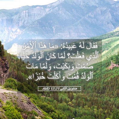 Picture 05 - صَمُوئِيلَ ٱلثَّانِي 12:21 AVD - فَقَالَ لَهُ عَبِيدُهُ: - Bible Verse Picture