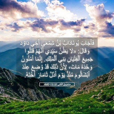 Picture 05 - صَمُوئِيلَ ٱلثَّانِي 13:32 AVD - فَأَجَابَ يُونَادَابُ - Bible Verse Picture