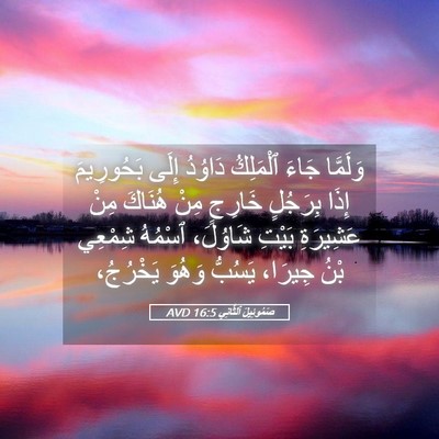 Picture 05 - صَمُوئِيلَ ٱلثَّانِي 16:5 AVD - وَلَمَّا جَاءَ ٱلْمَلِكُ - Bible Verse Picture