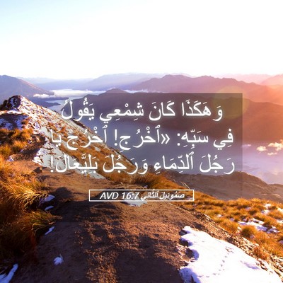 Picture 05 - صَمُوئِيلَ ٱلثَّانِي 16:7 AVD - وَهَكَذَا كَانَ شِمْعِي - Bible Verse Picture