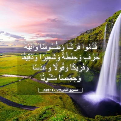 Picture 05 - صَمُوئِيلَ ٱلثَّانِي 17:28 AVD - قَدَّمُوا فَرْشًا - Bible Verse Picture