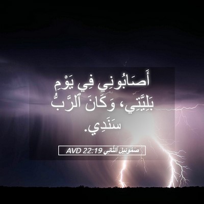 Picture 05 - صَمُوئِيلَ ٱلثَّانِي 22:19 AVD - أَصَابُونِي فِي يَوْمِ - Bible Verse Picture