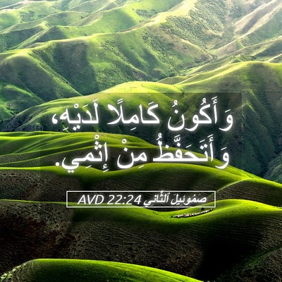 Picture 05 - صَمُوئِيلَ ٱلثَّانِي 22:24 AVD - وَأَكُونُ كَامِلًا - Bible Verse Picture